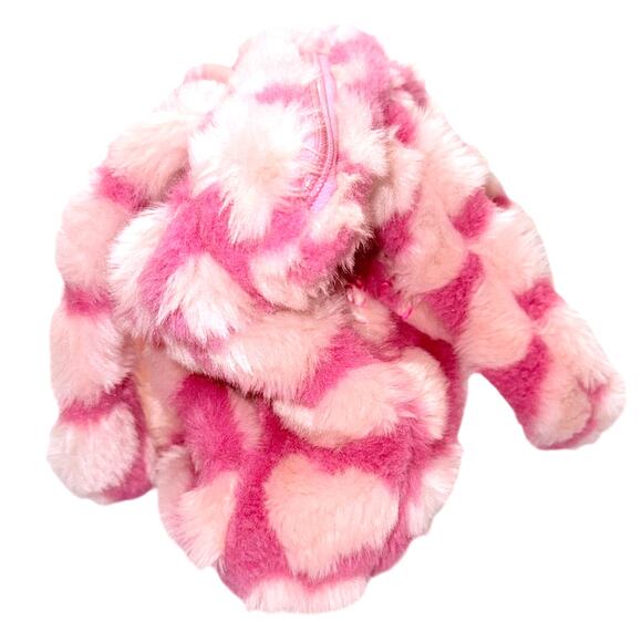 Hello Kitty Pink Faux-Fur Hearts Tote Bag, Large, Soft Plush Shoulder Purse - Picture 4 of 6